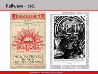 Development of Transportation in the Victrorian Era | PPTX