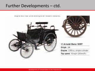 Development of Transportation in the Victrorian Era | PPTX