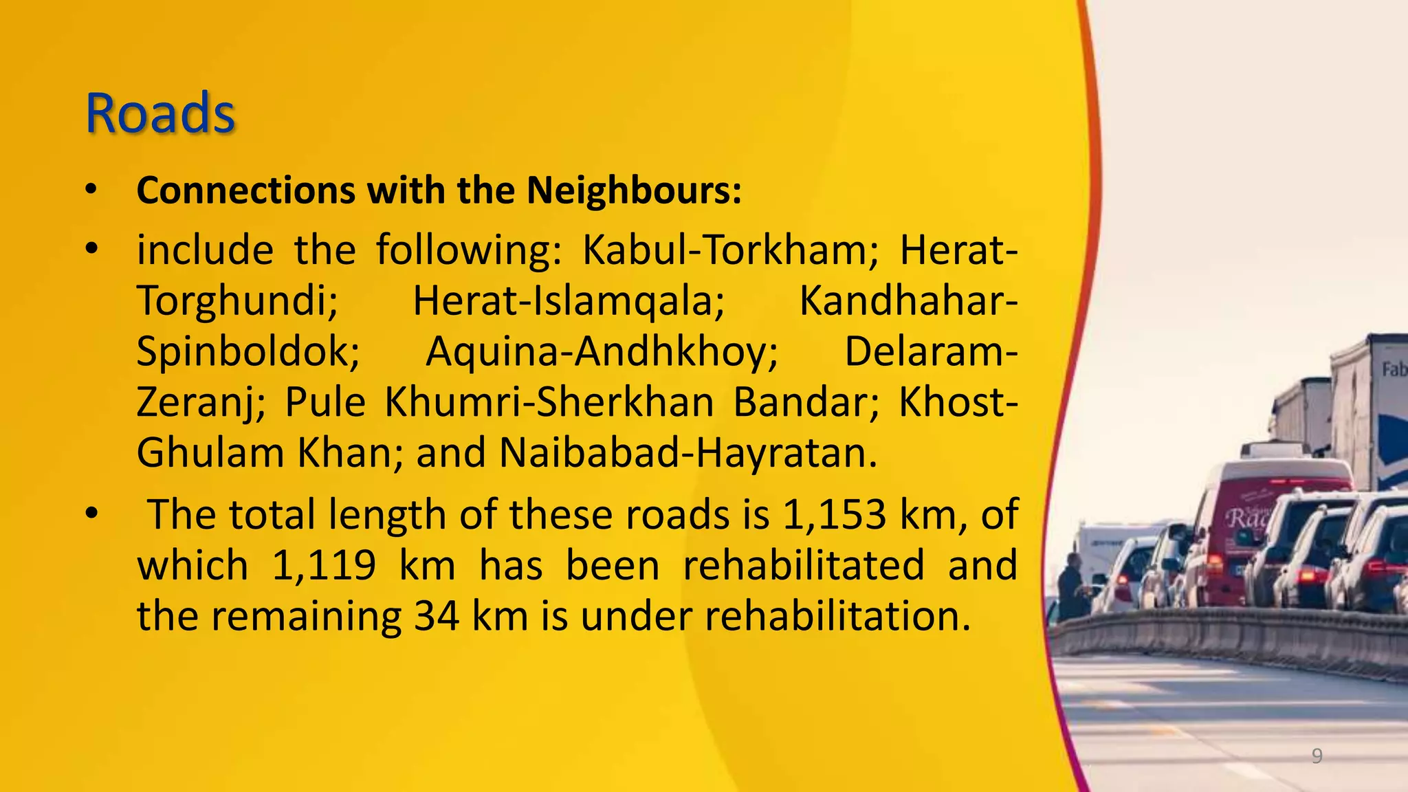 Development of Transport Infrastructure in Afghanistan | PPTX