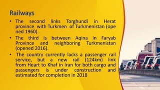 Development of Transport Infrastructure in Afghanistan | PPTX