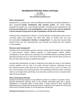 Comprehensive Guide to Development Planning: Nature, Scope, and ...