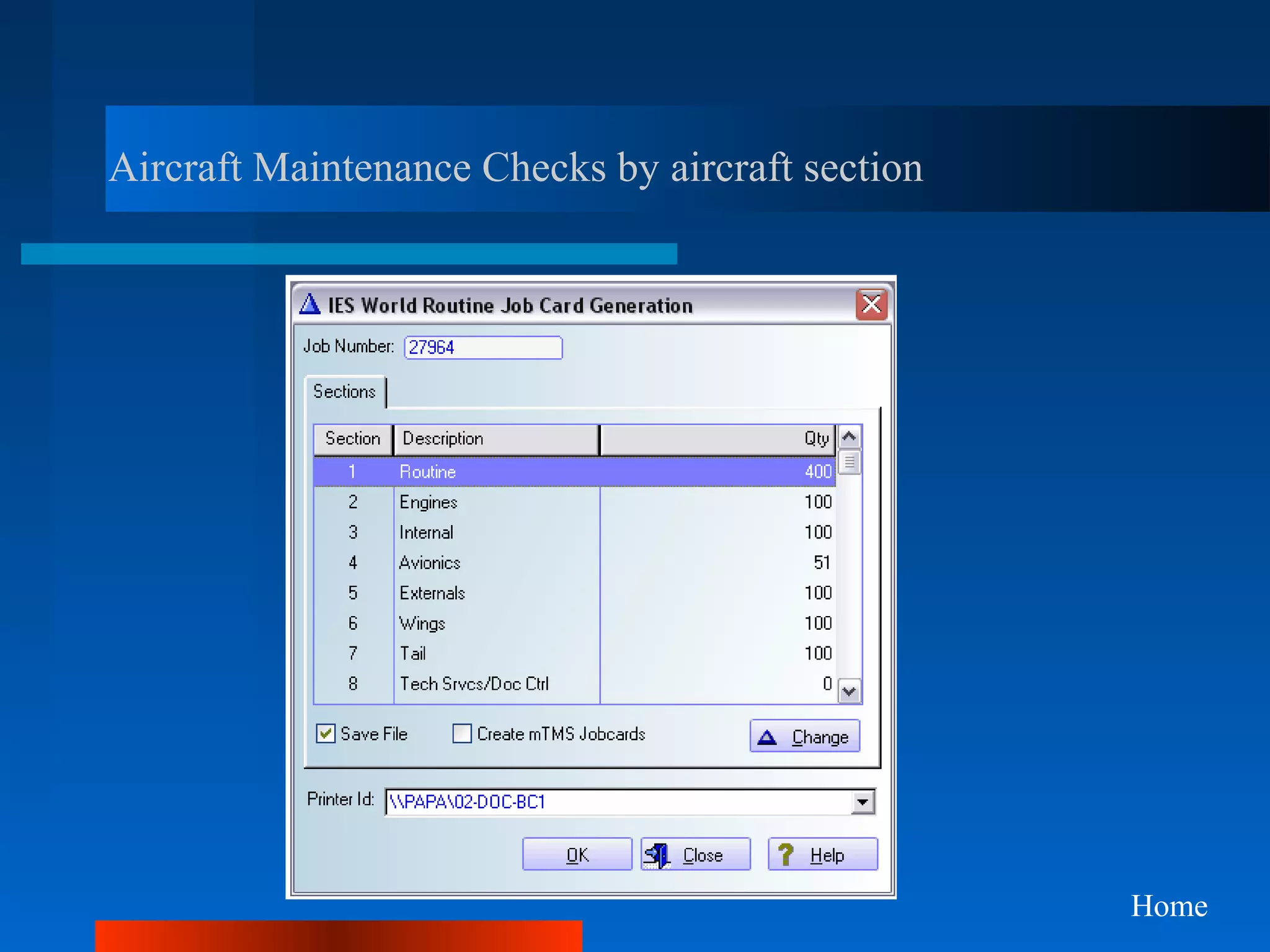Aircraft Maintenance Checks by aircraft section




                                                  Home
 