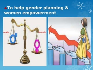 To help gender planning &
women empowerment
male female
 