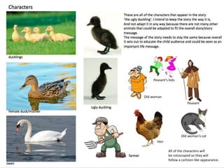 Old woman
Hen
Peasant
All of the characters will
be rotoscoped so they will
follow a cartoon-like appearance.
Old woman’s cat
Peasant’s kids
 