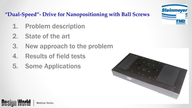 Developments In Precision Positioning Stages with High Speed Range ...