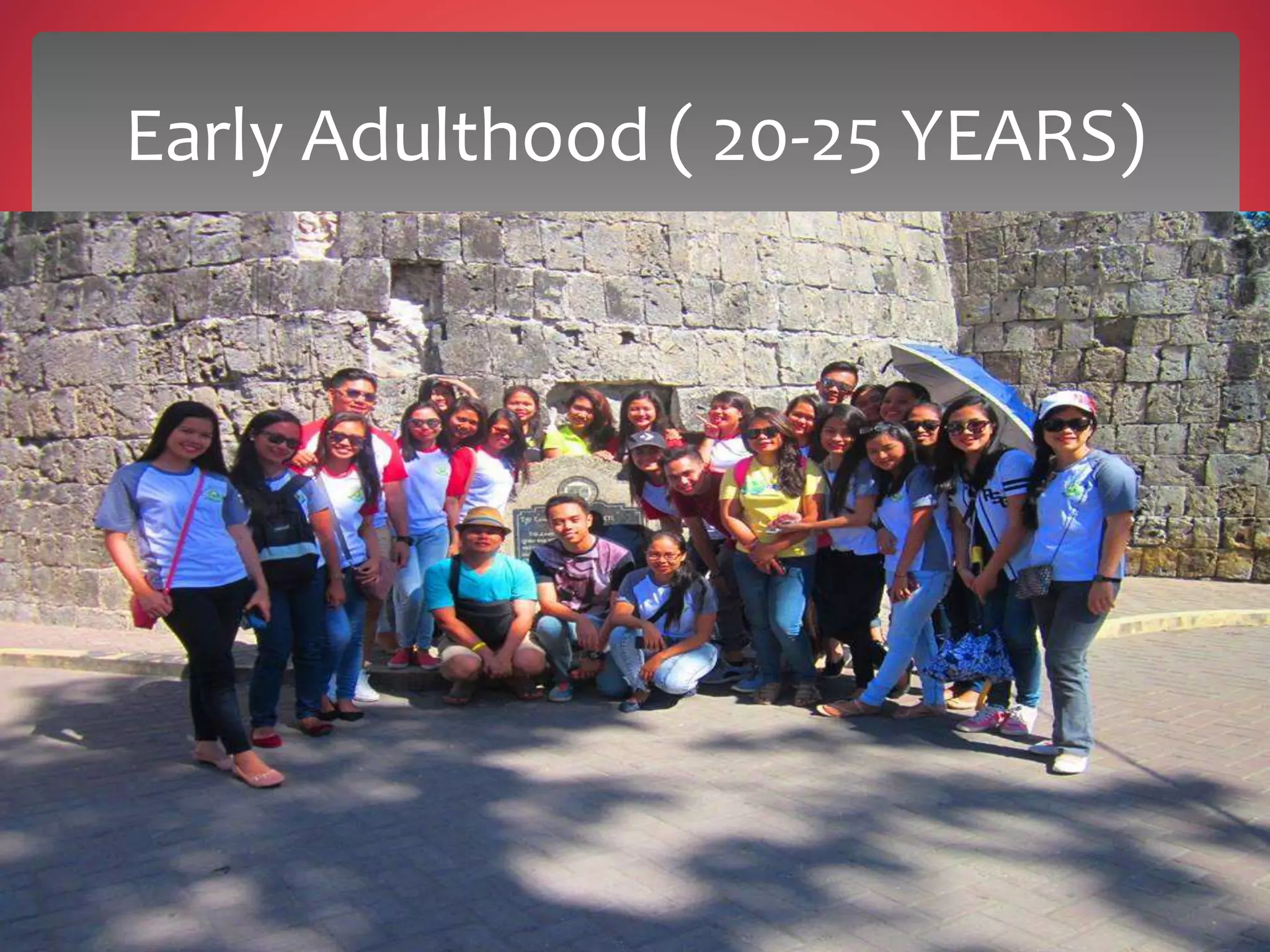 Early Adulthood ( 20-25 YEARS)
 