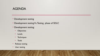 Comprehensive Guide to Development Testing in Software Engineering | PPTX