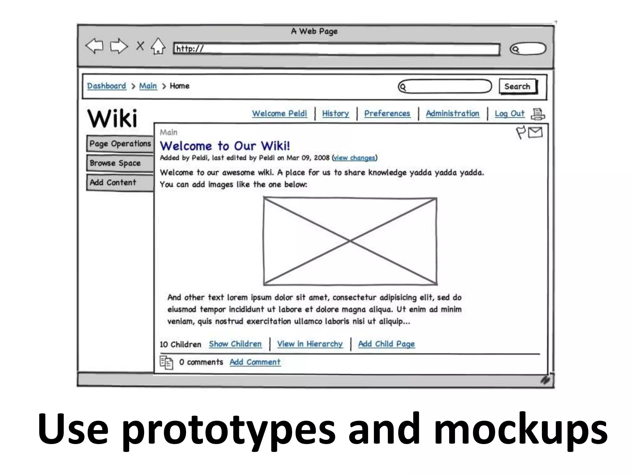 Use prototypes and mockups
 