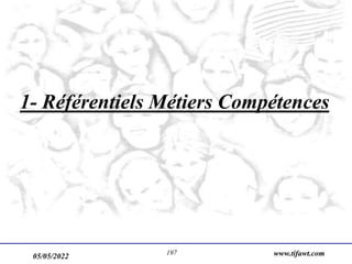 05/05/2022 www.tifawt.com
197
1- Référentiels Métiers Compétences
 
