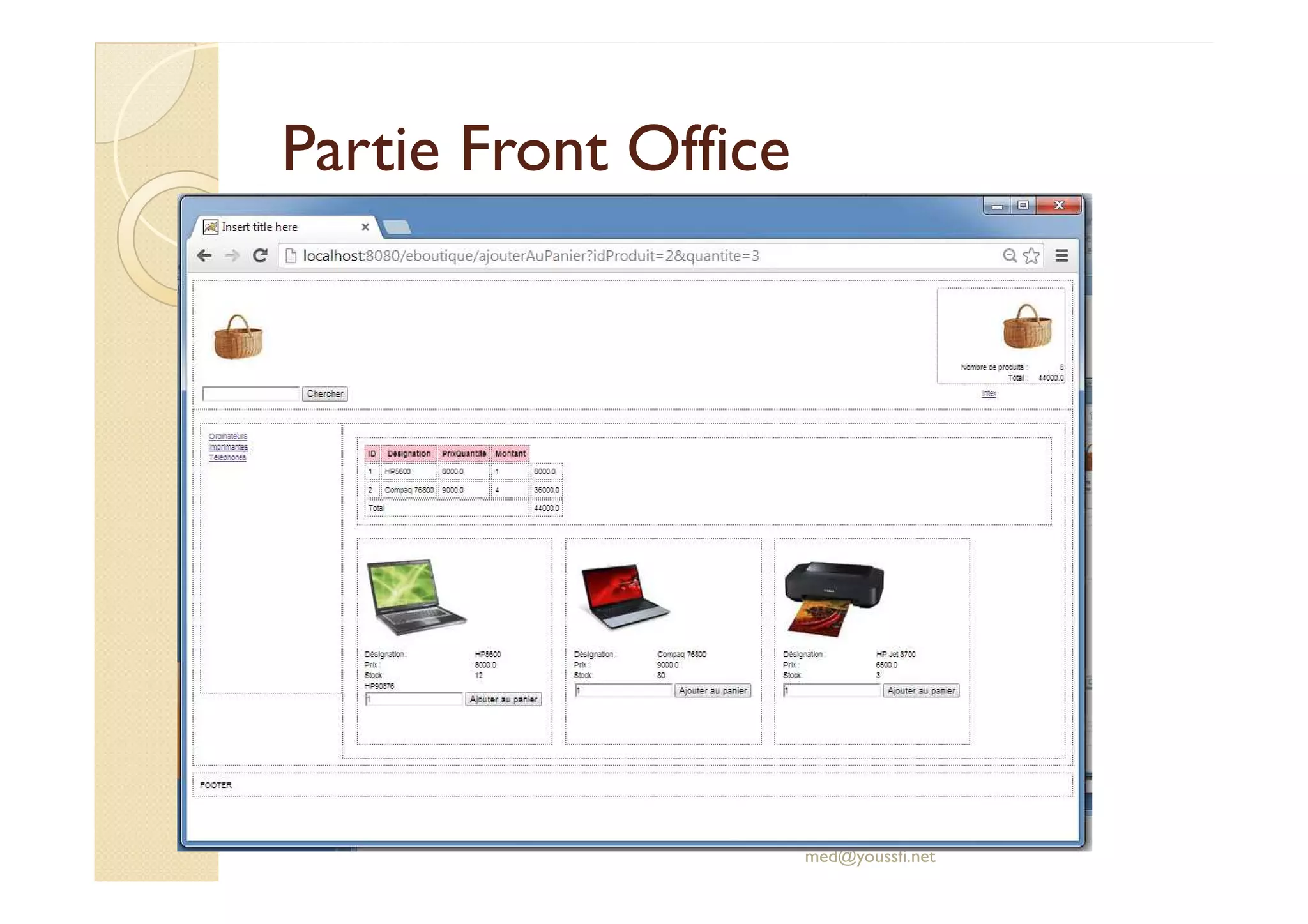 Partie Front Office
Partie Front Office
med@youssfi.net
 