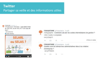 Twitter
Partager sa veille et des informations utiles
 