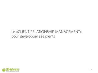 Le «CLIENT RELATIONSHIP MANAGEMENT» pour développer ses clients 114 
 