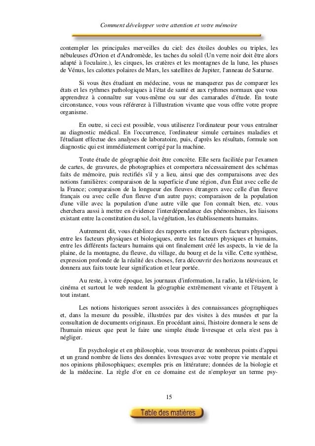 Developper Votre Attention Et Memoire