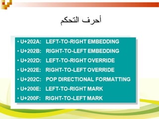 ‫التحكم‬ ‫أحرف‬
 