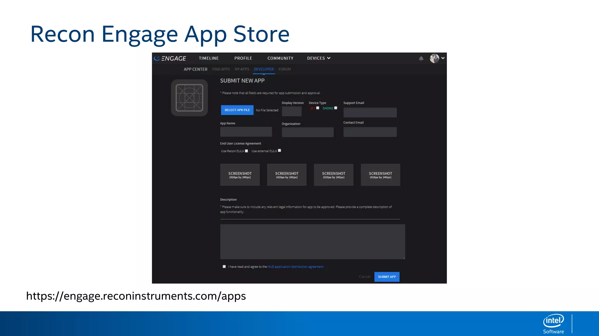 Recon Engage App Store
https://engage.reconinstruments.com/apps
 