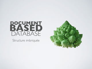 DOCUMENT
BASED
DATABASE
Structure imbriquée
 