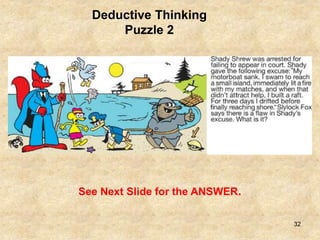 32
See Next Slide for the ANSWER.
Deductive Thinking
Puzzle 2
 