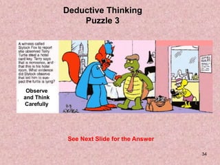 34
See Next Slide for the Answer
Deductive Thinking
Puzzle 3
Observe
and Think
Carefully
 