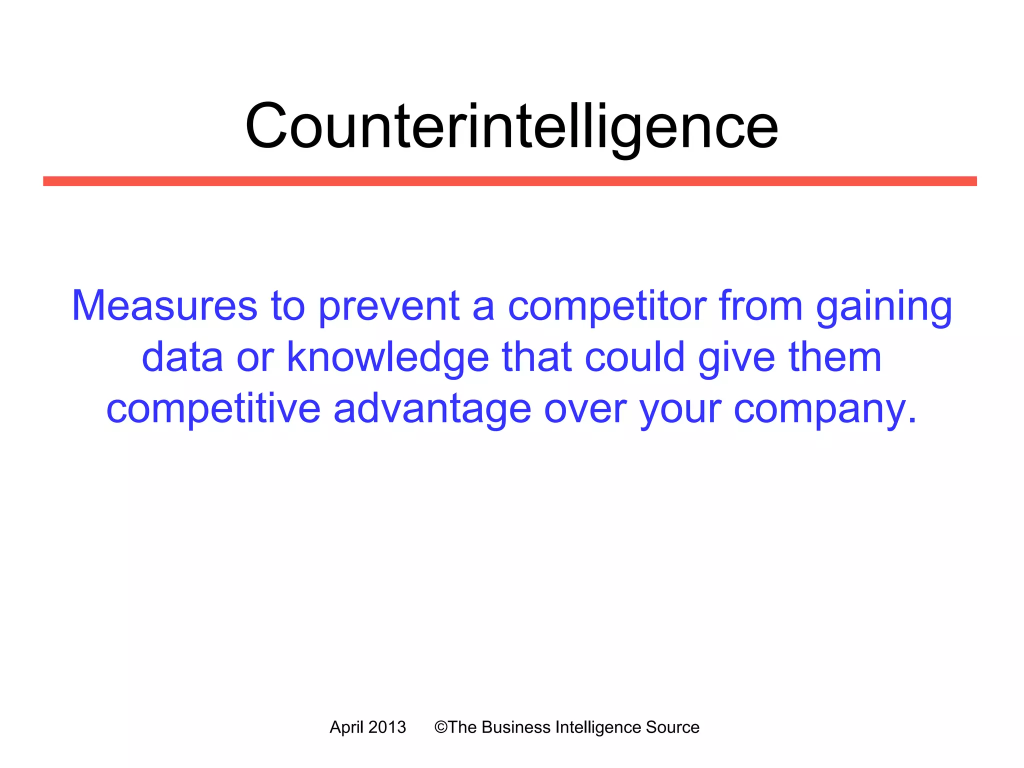 Technical
New Production Introduction Time Line
S
i
g
n
a
l
I
n
t
e
n
s
I
t
y
Discussions
Gray
Literature
Scientific
Papers
R&D Alliances
Joint
Ventures
Patent
s
Process
Development
Product
Announcement
Product
Sales
Source: Competitive Intelligence Review, Vol. 7, No. 3, ©1996 John Wiley
& Sons “Technology Intelligence & Technology Scouting,” Merrill Brenner
Keeping Abreast of Science & Technology: Technical
Intelligence for Business by Bradford Ashton and
Richard Klavans
 