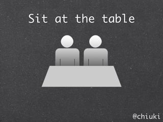 Sit at the table




               @chiuki
 