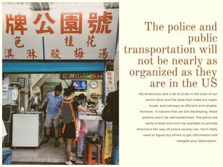 Traveling in a Developing Nation