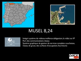 MUSEL 8,24 
Intégré système de vidéosurveillance-télégestion, la vidéo sur IP 
Port des communications réseau 
Système graphique de gestion de services complets: couchettes, réseau de grues, des surfaces d'occupation, fournitures  
