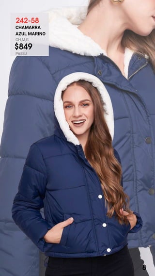 242-58
CHAMARRA
AZUL MARINO
CH,M,G
$849
P653J
8
 