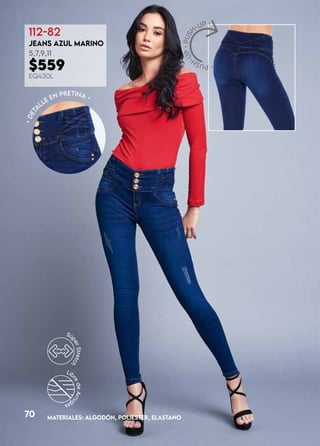 70
70
•
D
E
T
A
LLE EN PRETINA •
112-82
JEANS AZUL MARINO
5,7,9,11
$559
EQ430L
MATERIALES: ALGODÓN, POLIÉSTER, ELASTANO
 