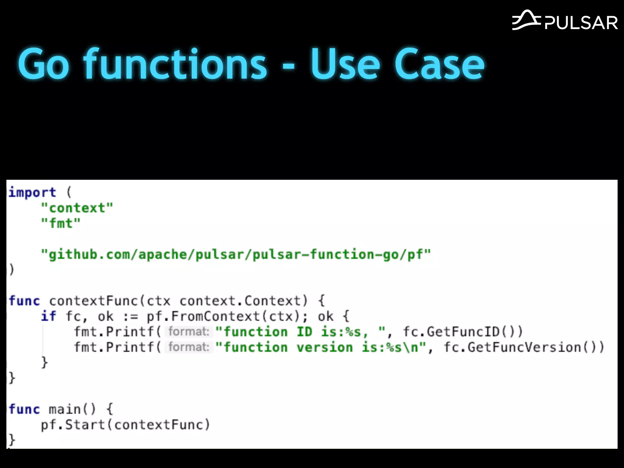 Go functions - Use Case
 