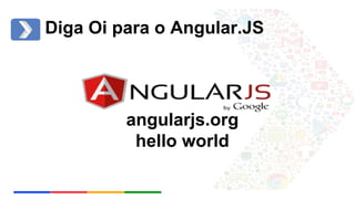 Diga Oi para o Angular.JS 
angularjs.org 
hello world 
 
