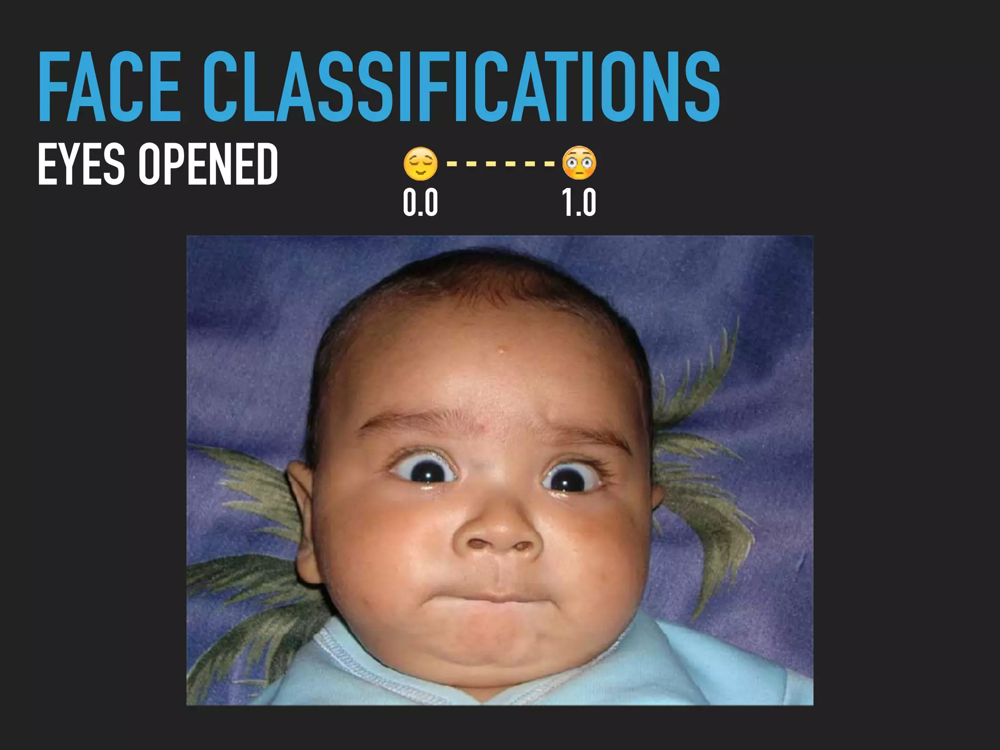 FACE CLASSIFICATIONS
EYES OPENED
0.0 1.0
 