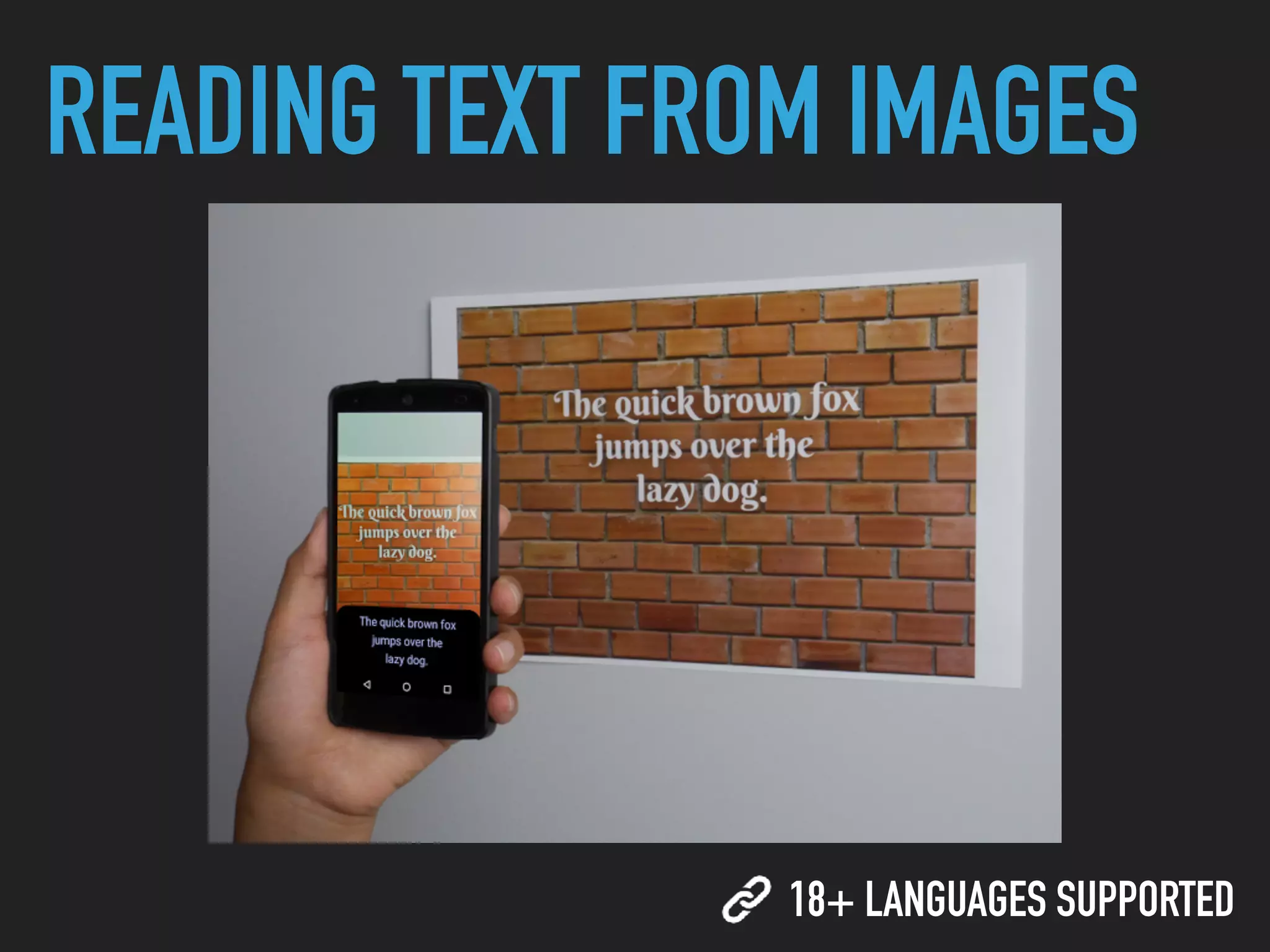 READING TEXT FROM IMAGES
18+ LANGUAGES SUPPORTED
 