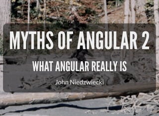 MYTHS OF ANGULAR 2
WHAT ANGULAR REALLY IS
John Niedzwiecki
 