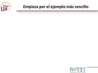 Empieza por el ejemplo más sencillo

 