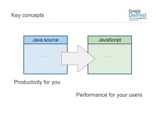 Key concepts




Productivity for you

                       Performance for your users
 