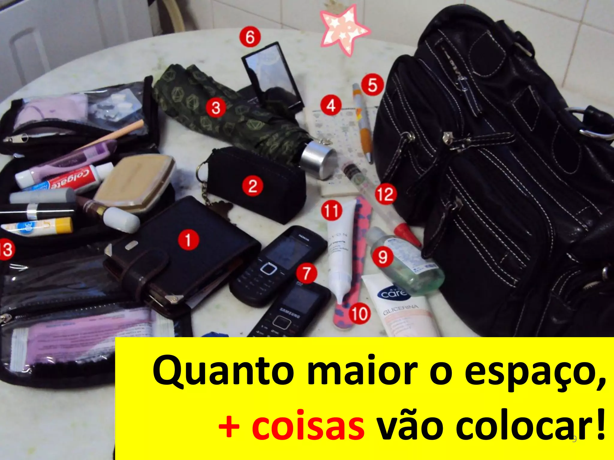 Quanto maior o espaço,
  + coisas vão colocar!
                     9
 