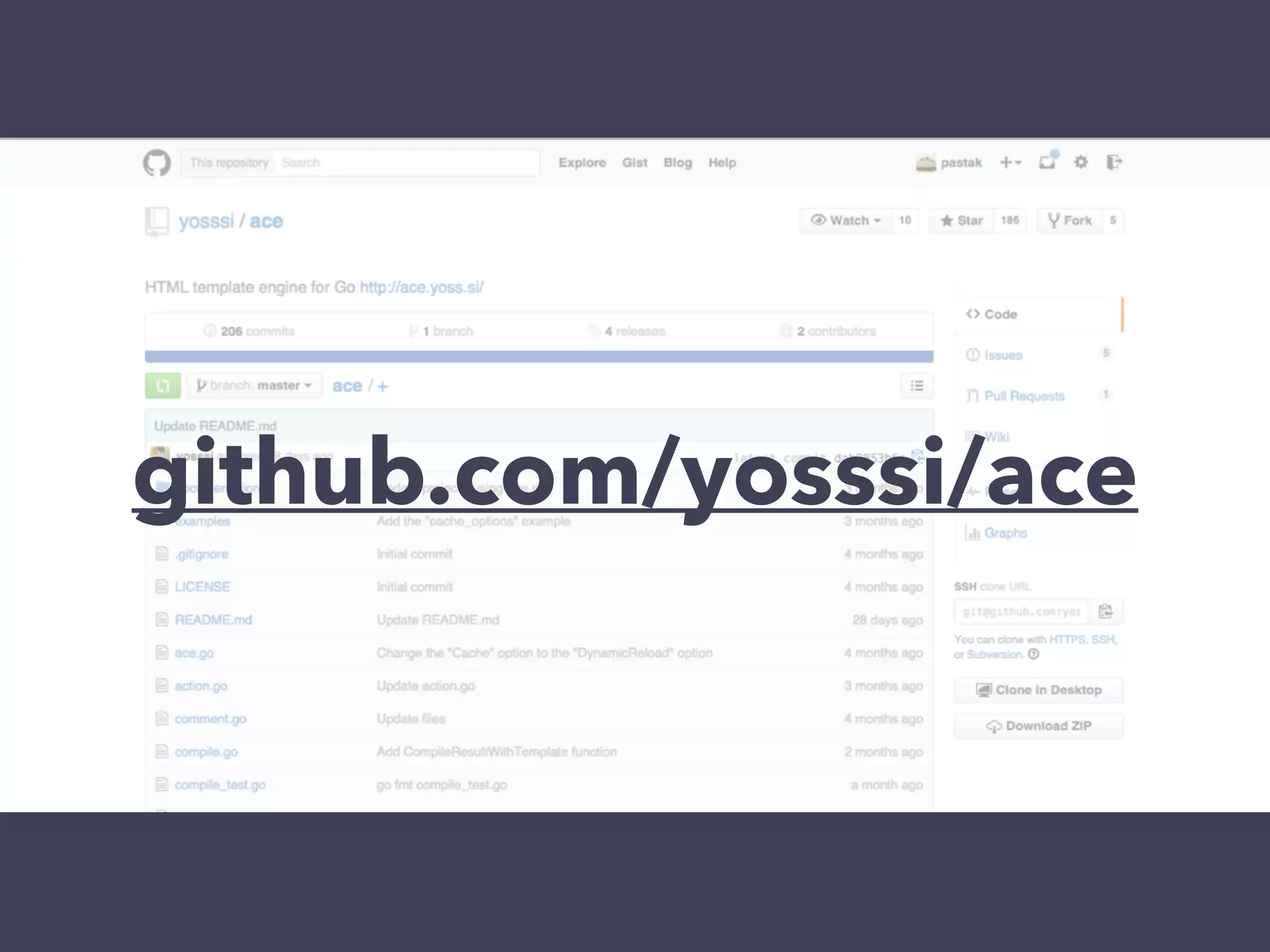 github.com/yosssi/ace 
 