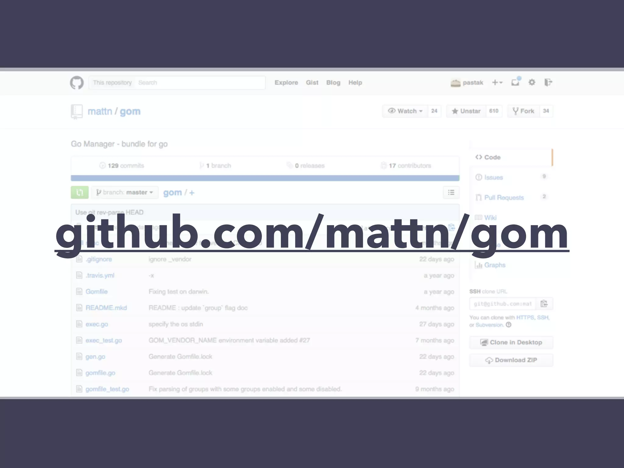 github.com/mattn/gom 
 
