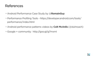 Profiling tools and Android Performance patterns | PDF
