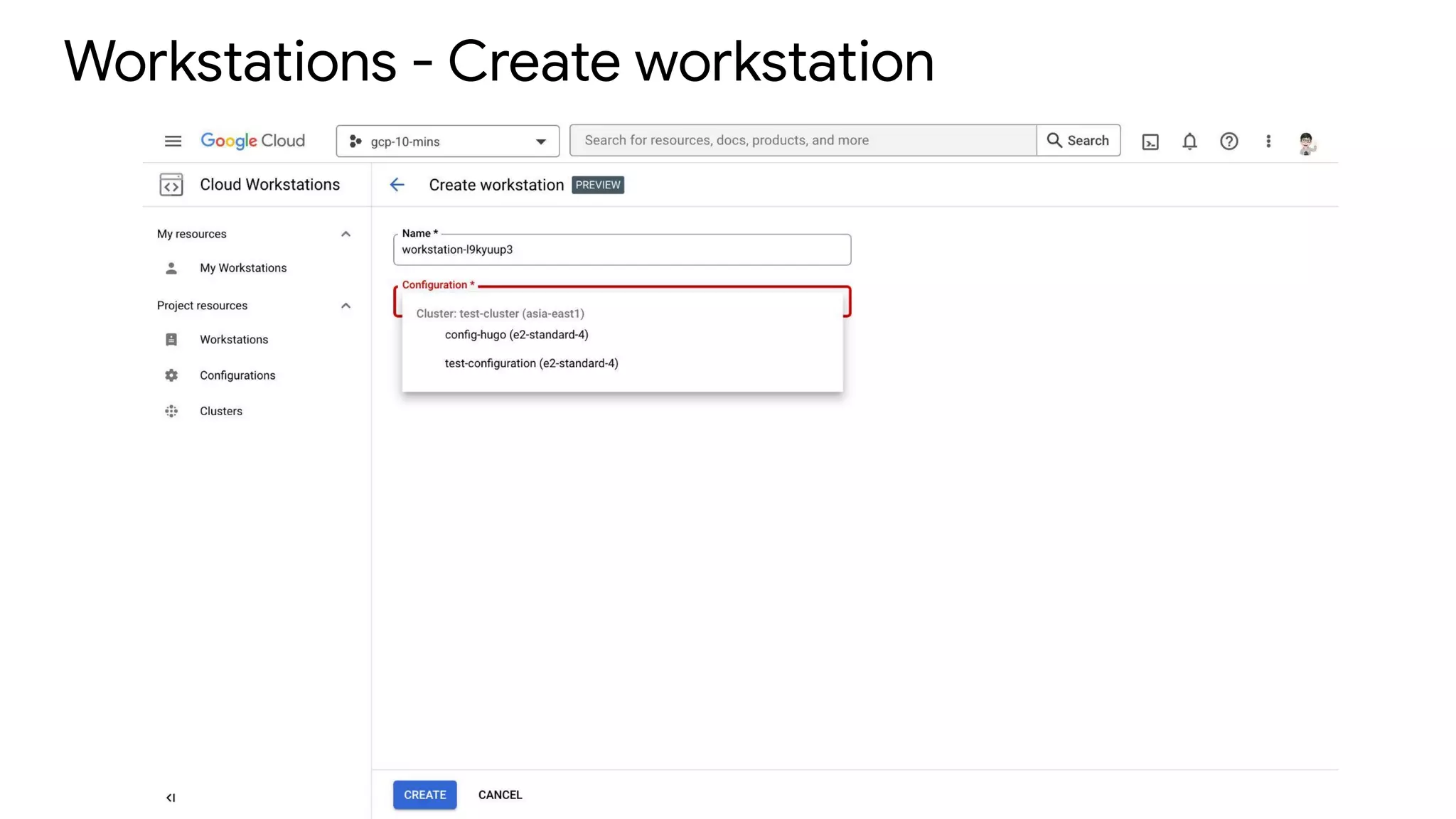 Workstations - Create workstation
 