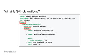 DevFest 2022 - GitHub Actions를 활용한 Flutter 배포 자동화하기 | PDF