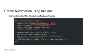 DevFest 2022 - GitHub Actions를 활용한 Flutter 배포 자동화하기 | PDF