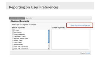 Reporting on User Preferences
 