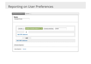 Reporting on User Preferences
 
