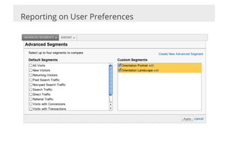 Reporting on User Preferences
 