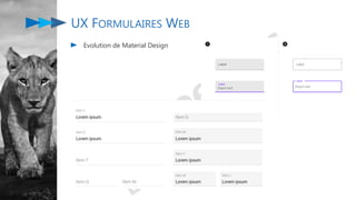 UX FORMULAIRES WEB
Evolution de Material Design
 