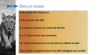 DATES ET HEURES
 