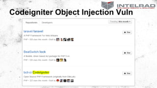 Codeigniter Object Injection Vuln
 