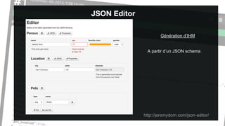 © Restlet 2014
JSON Editor
Génération d’IHM
A partir d’un JSON schema
http://jeremydorn.com/json-editor/
 