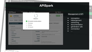 © Restlet 2014
APISpark
Management d’API
● conception
● hébergement
● versioning
● documentation
● génération sdk
● connecteur
● ...
 